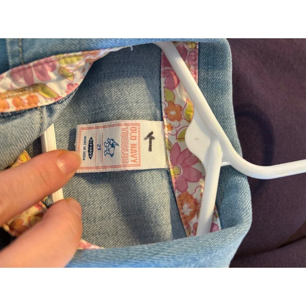 2t old navy vintage y2k cap sleeve denim jean dress snaps collar